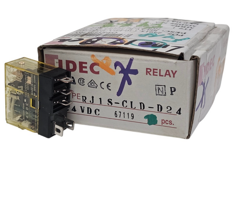 BOX OF 8 NEW IDEC RJ1S-CLD-D24 SLIM POWER RELAYS RJ1SCLDD24 24VDC