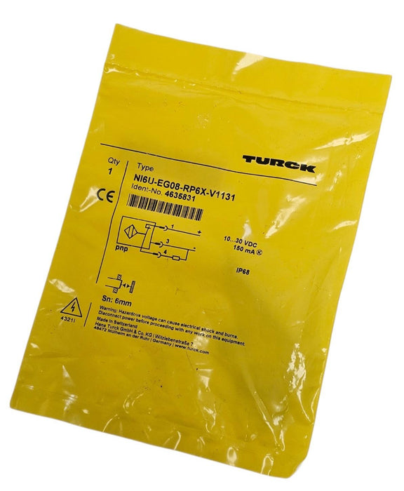 NEW TURCK NI6U-EG08-RP6X-V1131 INDUCTIVE SENSOR NI6UEG08RP6XV1131 RANGE: 6mm