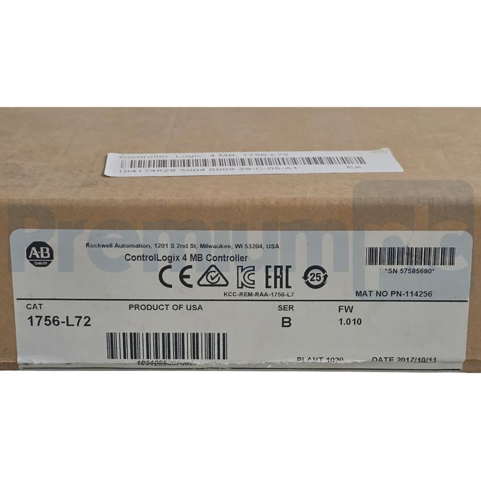 Allen Bradley 1756-L72 /B ControlLogix Logix5572 4MB Controller 1756L72 NSMP