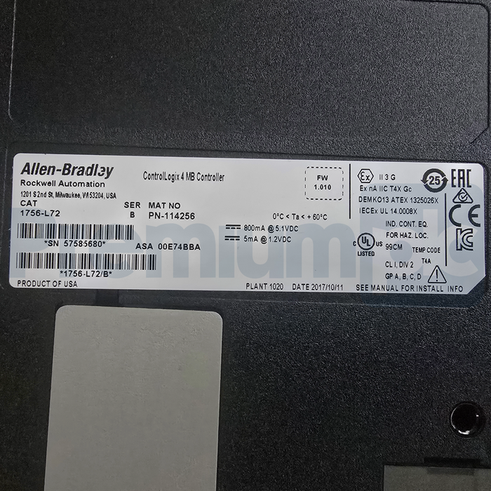 Allen Bradley 1756-L72 /B ControlLogix Logix5572 4MB Controller 1756L72 NSMP