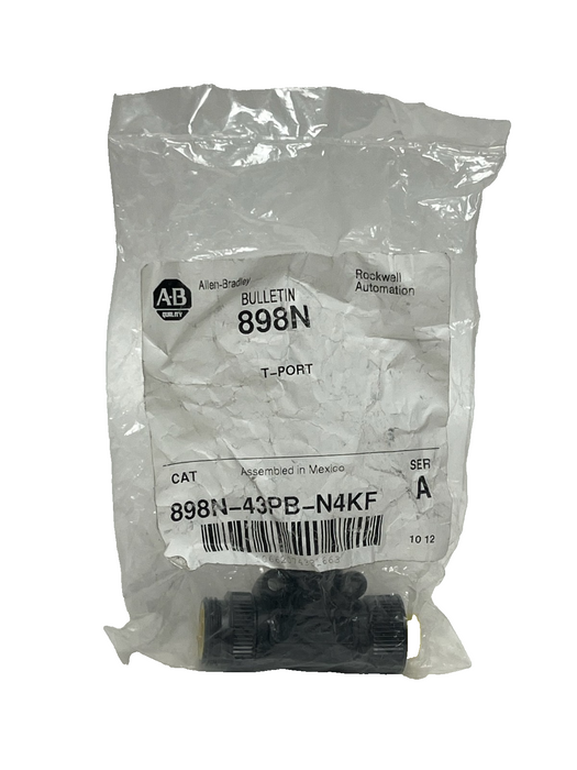 Lot of 5 Allen Bradley 898N-43PB-N4KF Ser. A T-Port Mini 4-Pin - New Sealed