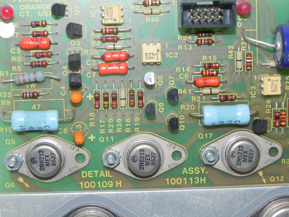 PARAMETRICS ASSY. 100113H PJE POSITIVE DRIVER MODULE DETAIL 100109H, 100261E