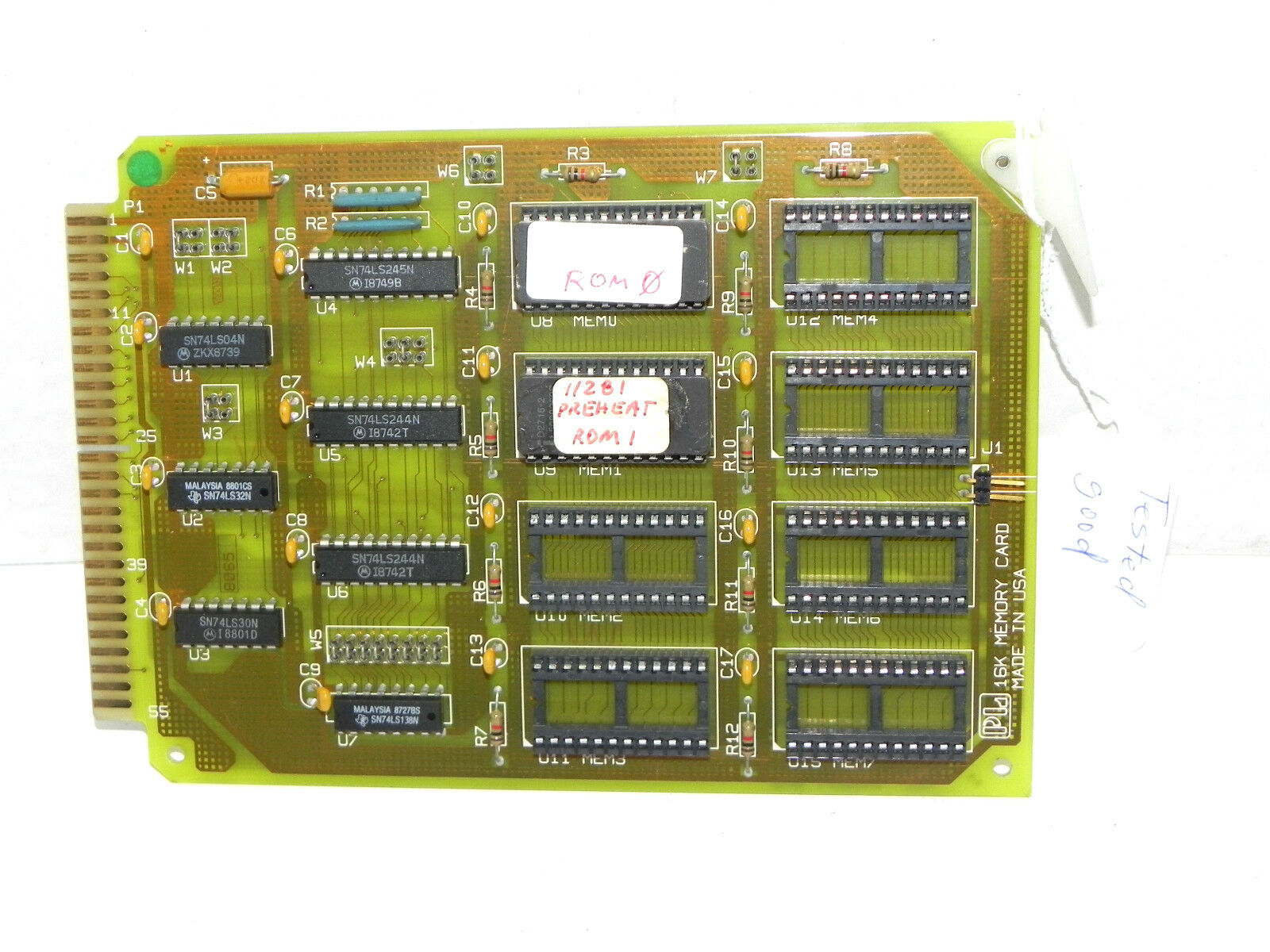 GD CALIFORNIA PWB108840 16K MEMORY CARD PWB 108840-001