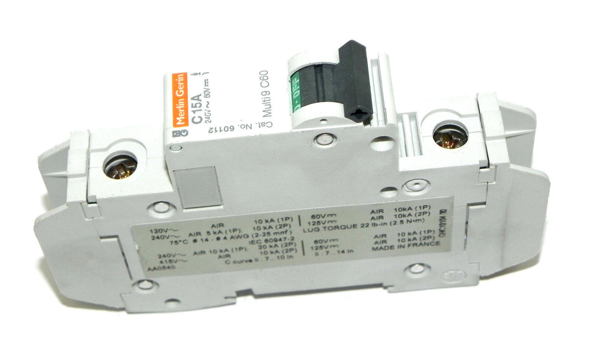 MERLIN GERIN 60112 CIRCUIT BREAKER 120V 15A, MULTI 9 C60