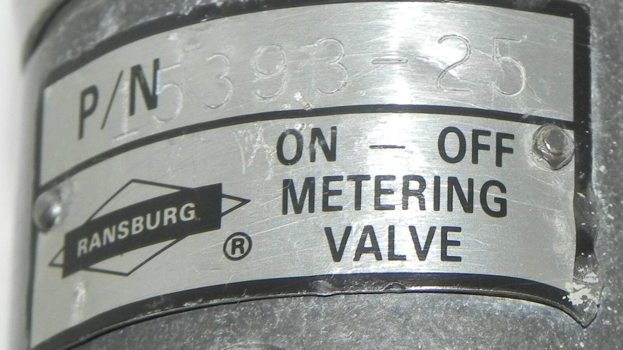 RANSBURG 15393-25 METERING VALVE 1539325