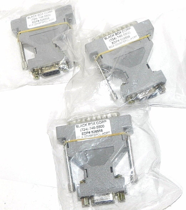 LOT OF 3 NEW BLACK BOX CORP. EDP# 526558 ADAPTERS SCA-25M9FSPCL-ADPT