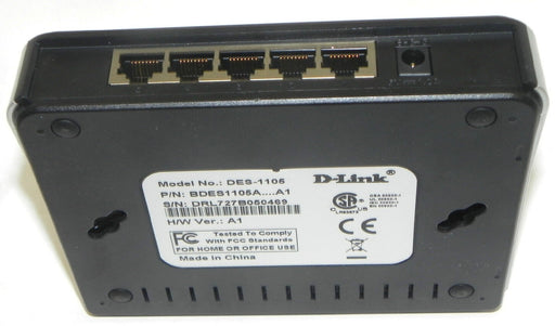 D LINK BDES1105A MODEL DES-1105 ETHERNET SWITCH 5PORT 1.2AMP 5V, H/W VER. A1