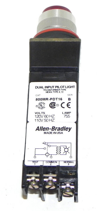 NIB ALLEN BRADLEY 800MR-PDT16C DUAL INPUT XFMR 120V W/TERM COVER SER. B
