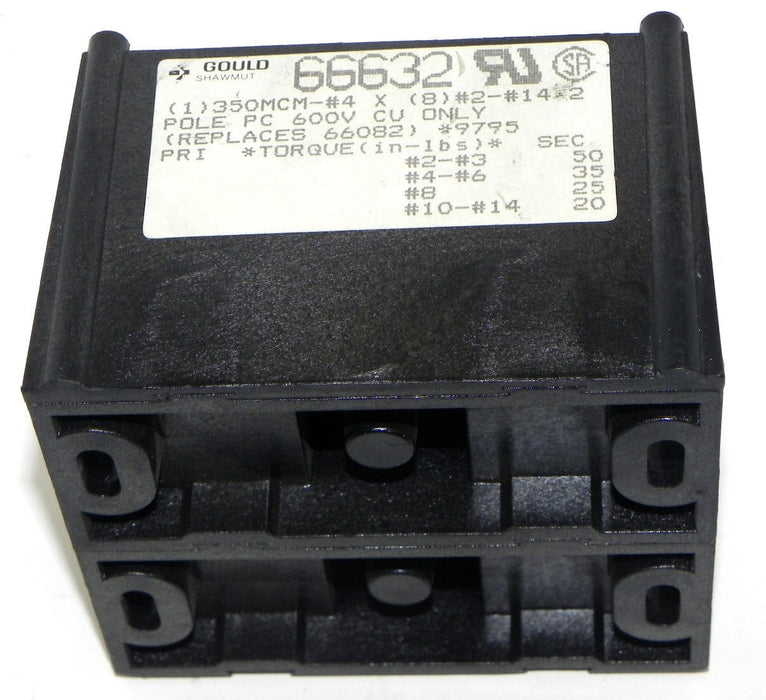 GOULD SHAWMUT 66632 POWER DISTRIBUTION BLOCK 2POLE 600V