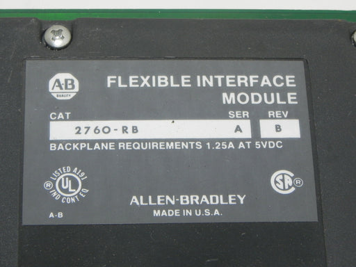 2 ALLEN BRADLEY 2760-RB FLEXIBLE INTERFACE MODULE SER. A REV. B W/ 2760-SFC1
