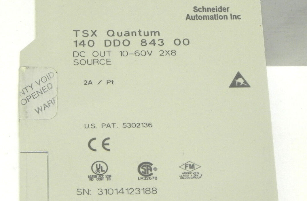 SCHNEIDER AUTOMATION INC 140 DDO 843 00 OUTPUT MODULE 10-60V 140DDO84300