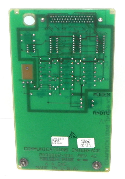 A. A. INC. 2000002-001 REV. AC COMMUNICATIONS INTERFACE BOARD 2000002001