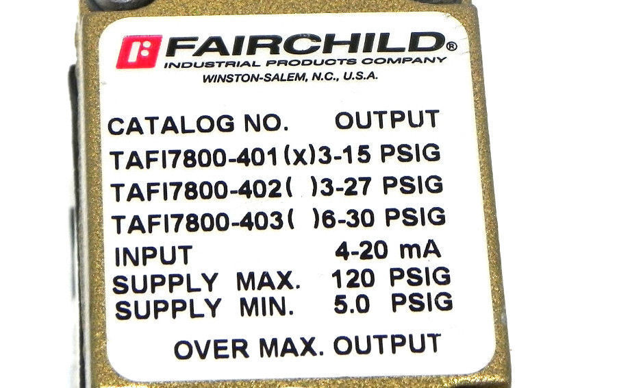 FAIRCHILD INDUSTRIAL PRODUCTS TAFI7800-401 TRANSDUCER TAFI7800401