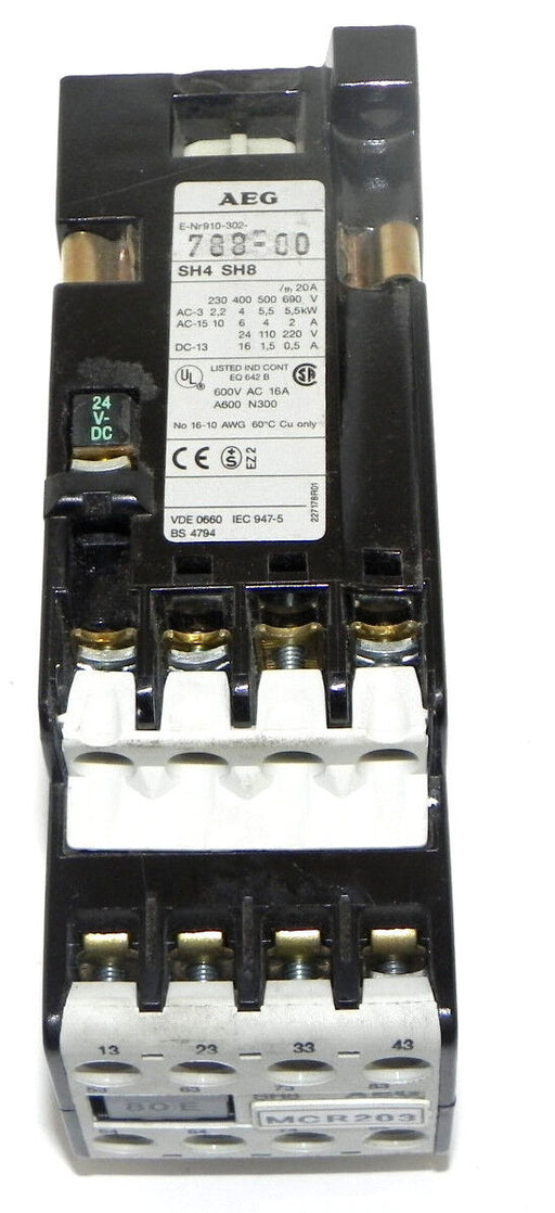 AEG 910-302-788-00 CONTACTOR 91030278800 6 POLE 24V DC 2 NC 20AMP SH880E