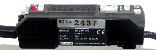 KEYENCE FS-V21R PHOTOELECTRIC FIBER OPTIC AMPLIFIER FSV21R, 12-24V DC