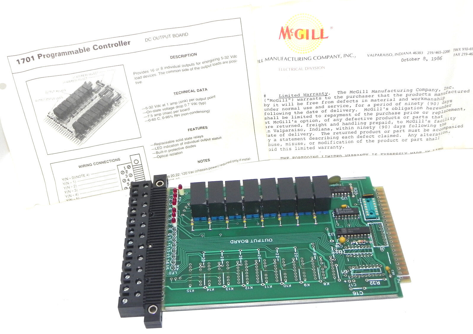 MCGILL 1701-1131 OUTPUT BOARD 5-32 VOLTS DC 1701-76541 (IN BOX)