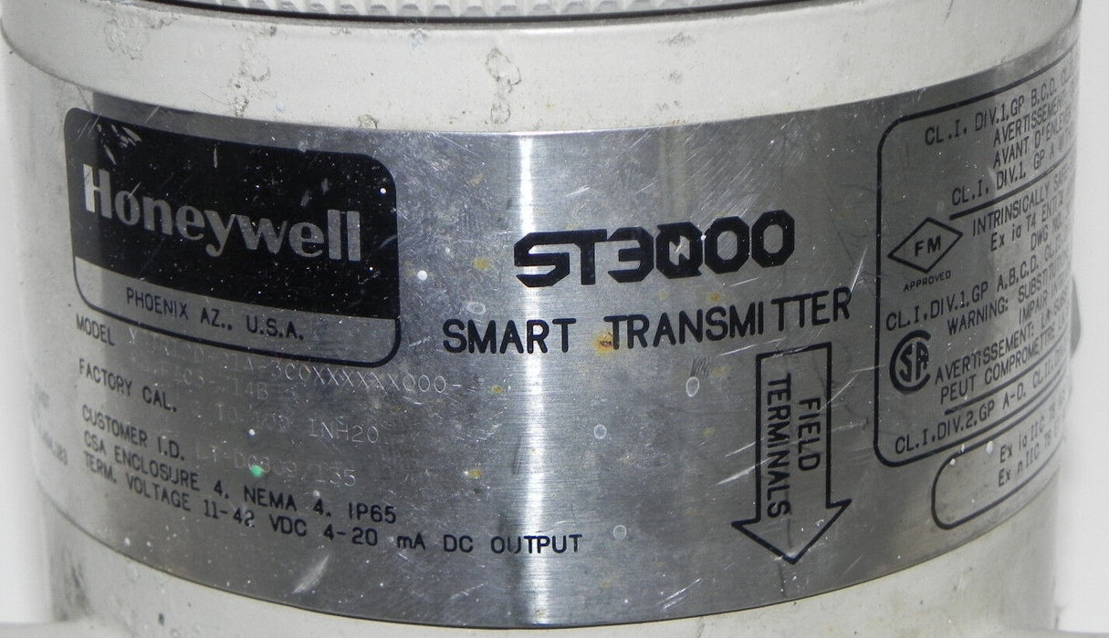 HONEYWELL ST3000 SMART TRANSMITTER YSTR12D-21A-3C0XXXXXX000-MB.F1C3-714B