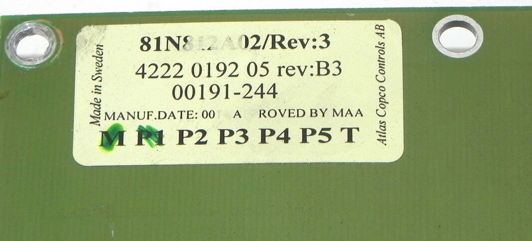 ATLAS COPCO 81N812A02 REV. 3 FOKUS 2000 DISPLAY 4222 0192 05 REV. B3