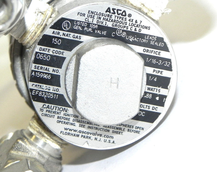 ASCO EF8320511 3-WAY EXPLOSION PROOF SOLENOID VALVE 1/4" 24Vdc