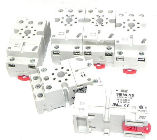 LOT OF 6 SIEMENS 3TX7144-4E2 RELAY SOCKETS 3TX71444E2