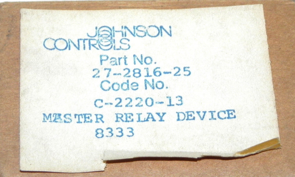NIB JOHNSON CONTROLS C-2220-13 PRESSURE SELECTOR PART NO. 27-2816-25