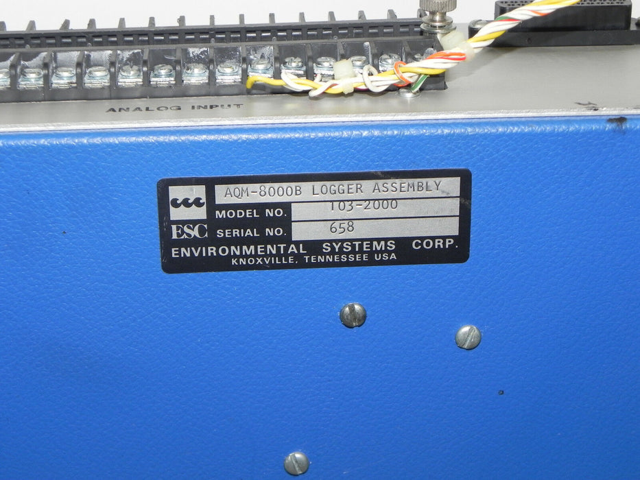 ENVIRONMENTAL SYSTEMS CORPORATION (ESC) AQM-8000B DATA LOGGER, MODEL 103-2000