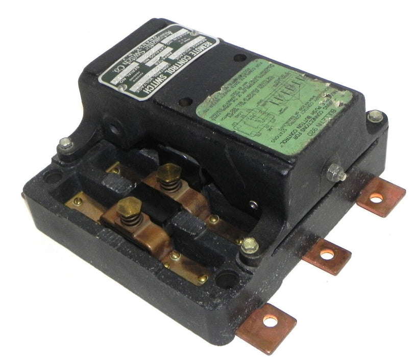 AUTOMATIC SWITCH CO. 920-926 REMOTE CONTROL SWITCH 60AMPS. CATALOG NO. 926