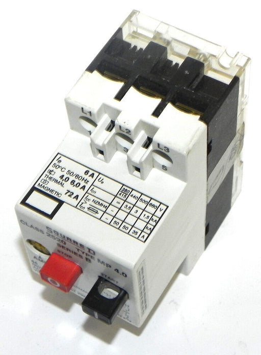 SQUARE D CLASS 2250 TYPE MP 4.0 SERIES B MOTOR PROTECTIVE SWITCH 2520MP4.0