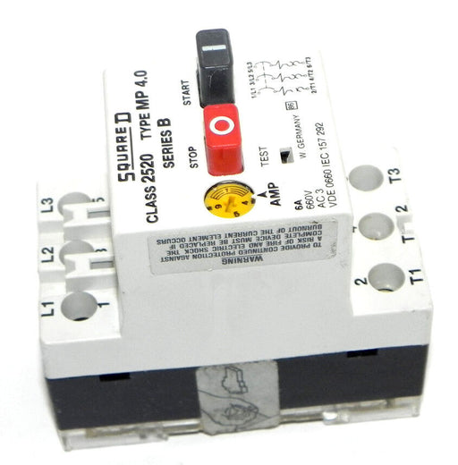 SQUARE D CLASS 2250 TYPE MP 4.0 SERIES B MOTOR PROTECTIVE SWITCH 2520MP4.0