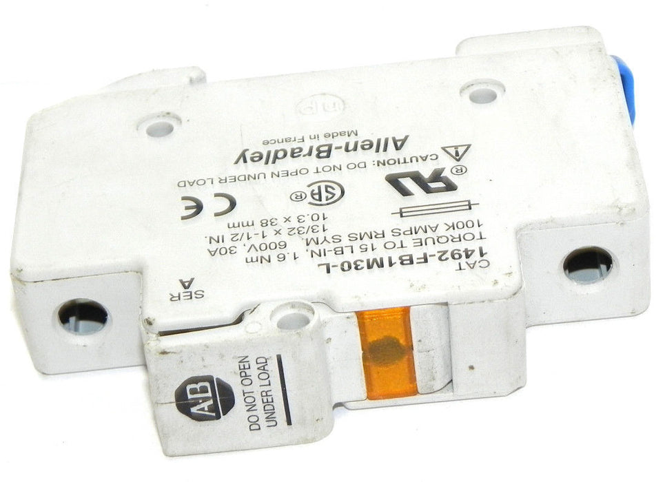 ALLEN BRADLEY 1492-FB1M30-L FUSE HOLDER SER. A 30 AMP 600V