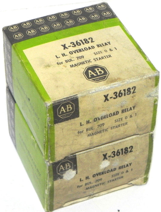 LOT OF 2 NIB ALLEN BRADLEY X-36182 L.H. OVERLOAD RELAYS, X36182