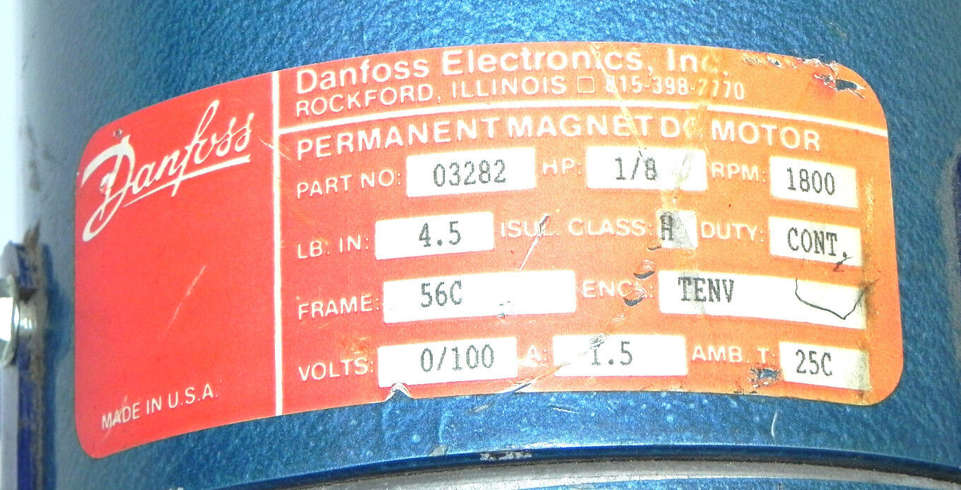 DANFOSS ELECTRONICS 03282 PERMANENT MAGNET DC MOTOR 1/8HP