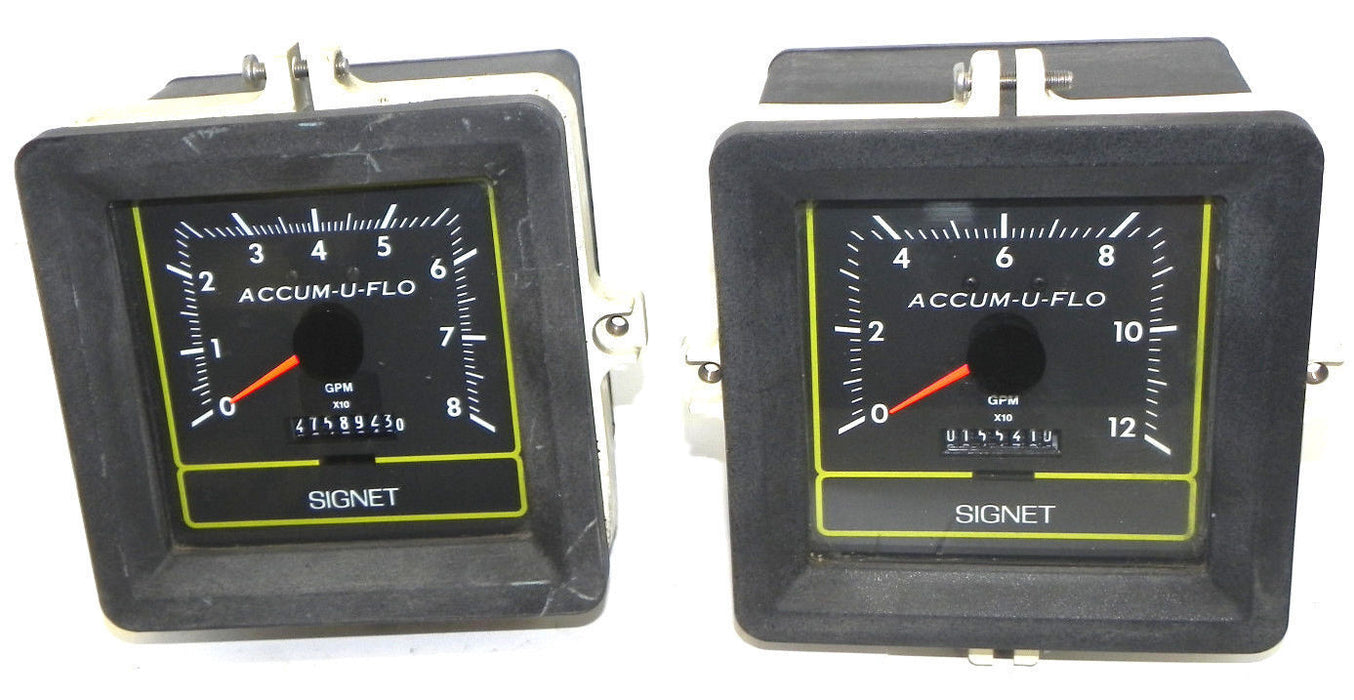 LOT OF 2 SIGNET SCIENTIFIC COMPANY P57540 ACCUM-U-FLOW INDUSTRIAL FLOW METERS