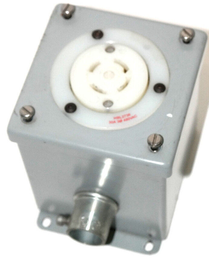 HOFFMAN E-1PBX ENCLOSURE WITH HUBBELL HBL2736 TWISTLOCK RECEPTACLE