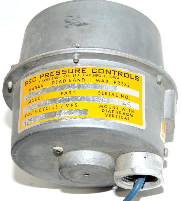 BEC PRESSURE CONTROLS A962-1Y-B1J0 PRESSURE SWITCH A9621YB1J0