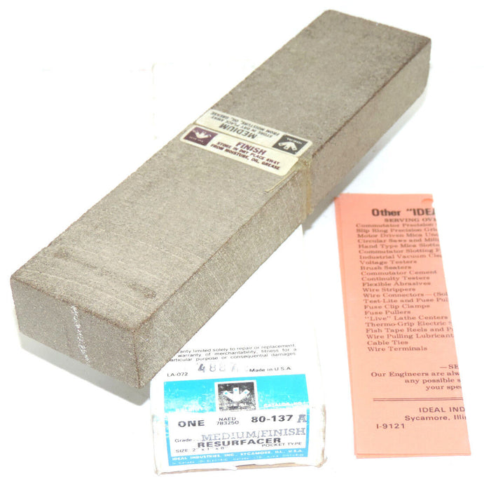 NIB IDEAL 80-137A MEDIUM FINISH RESURFACER BLOCK SIZE 2" X 1" X 8" 80137A