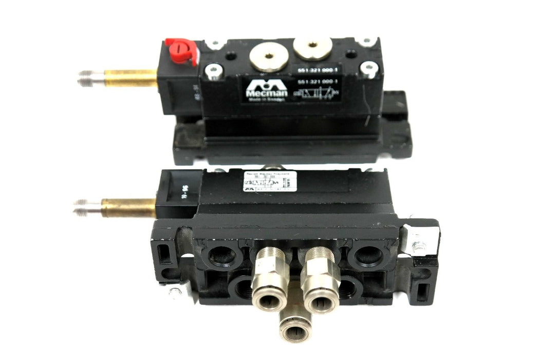 LOT OF 2 REXROTH MECMAN PNEUMATIK 551-321 000-1 VALVE 5/2 R1/8'' 551321 0001