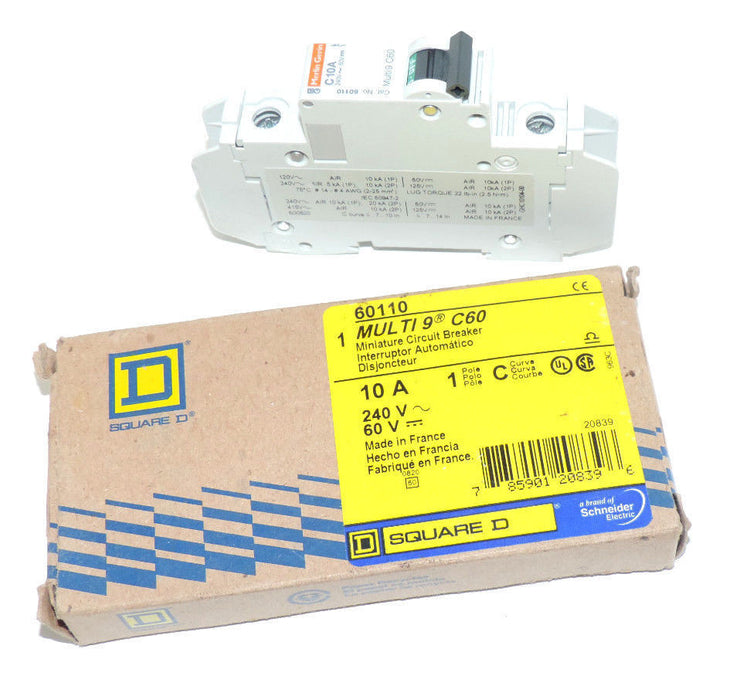 NIB SQUARE D MERLIN GERIN 60110 MULTI 9 C60 CIRCUIT BREAKER