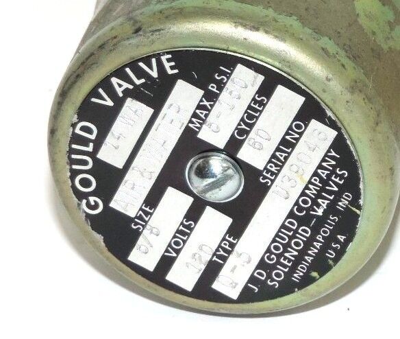GOULD COMPANY TYPE Q-3 3/8" SOLENOID VALVE 5-150 MAX PSI 120 V