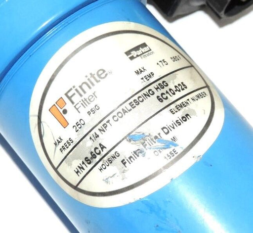 FINITE HN1S-6CA 1/4" NPT COALESCING HOUSING WITH NORGREN R73G-2AK-RM REGULATOR