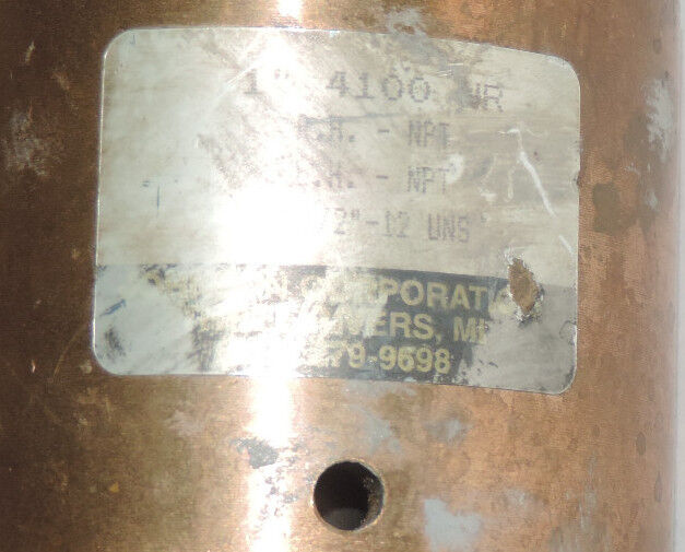 JOHNSON CORPORATION 4100 WR SINGLE FLOW ROTARY UNION, 1-1/2''-12 UNS