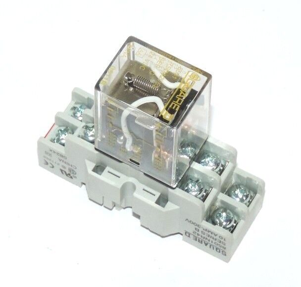 SQUARE D 8501NR42 SER B RELAY SOCKET WITH SQUARE D 8501RSD4V53 SER C RELAY