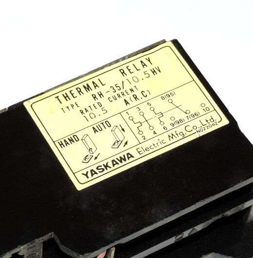 YASKAWA RH-35/10.5HV THERMAL RELAY, 10.5 A, RH-35