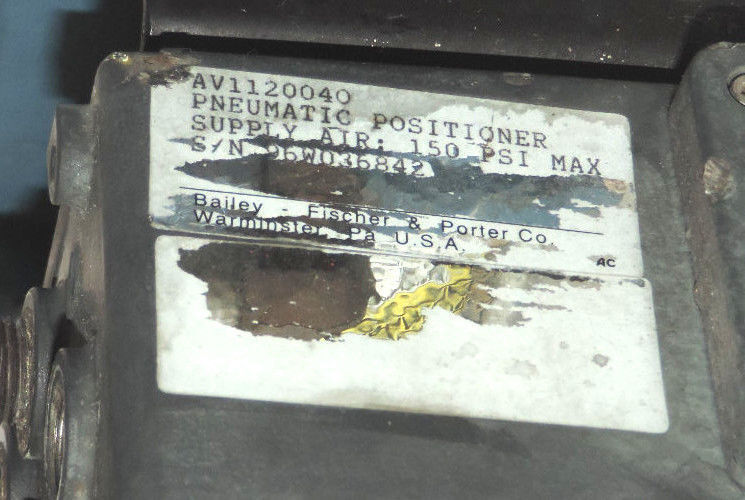BAILEY AV1121040 PNEUMATIC POSITIONER WITH DEZURIK 9454201 PowerRAC CYLINDER