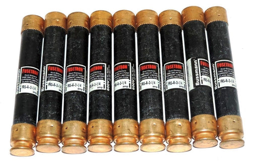 LOT OF 9 BUSSMANN FUSETRON FRS-R-2-1/4 DUAL ELEMENT TIME-DELAY FUSES