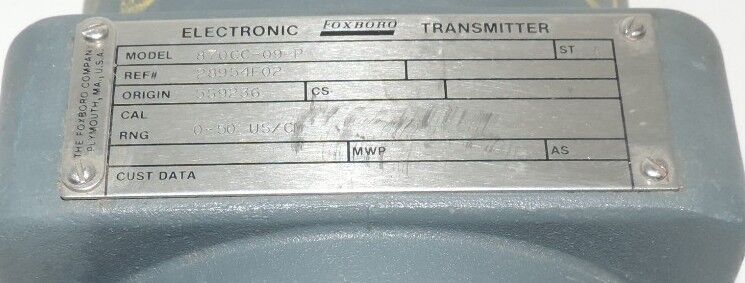 FOXBORO 870CC-09-P TRANSMITTER 870CC09P REF. # 28954F02 W/ B0138YM INDICATOR