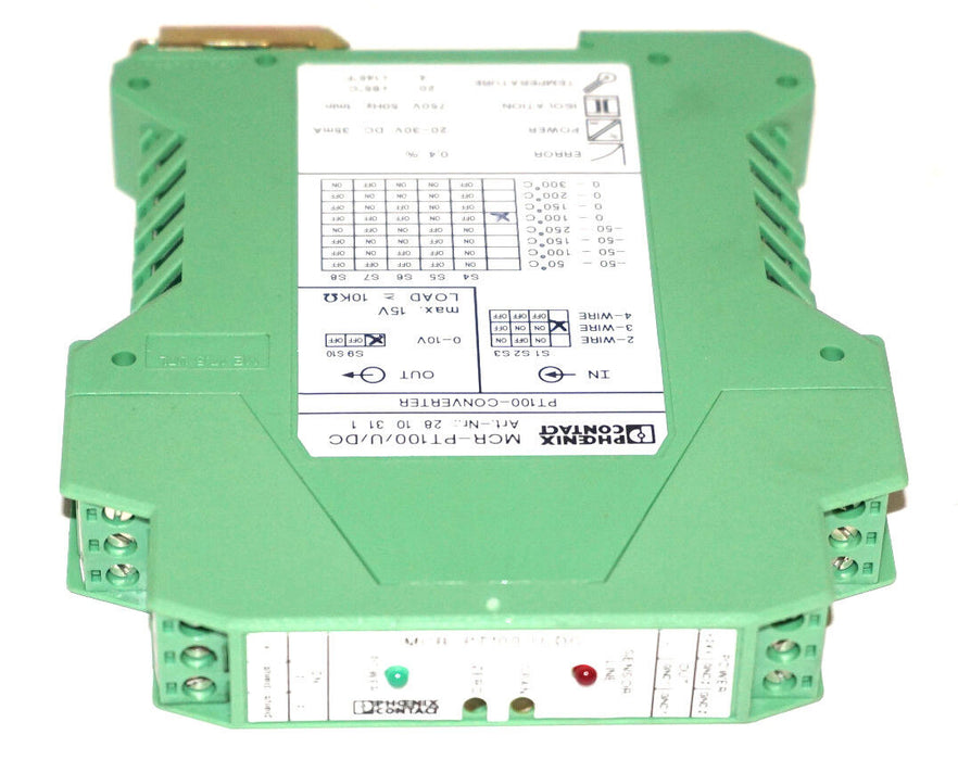 PHOENIX CONTACT MCR-PT100/U/DC TEMPERATURE TRANSDUCER ART. NO: 2810311