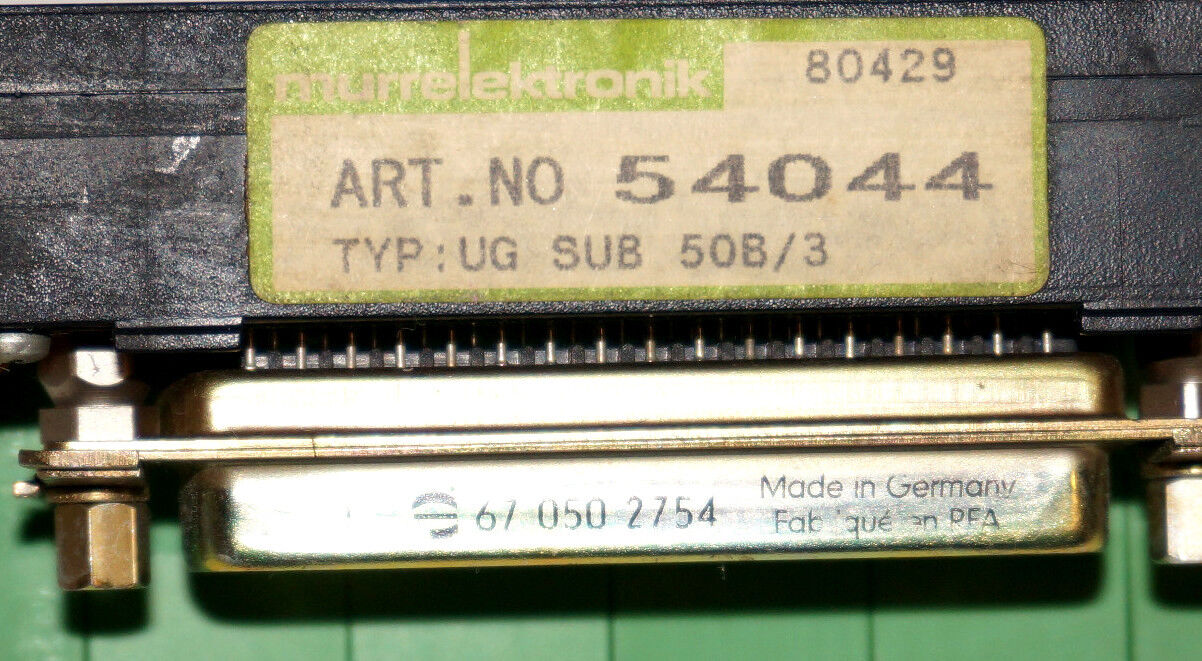 MURR ELEKTRONIK UG-SUB-50B/3 SIGNAL TRANSFER CONNECTOR ART. NO: 54044