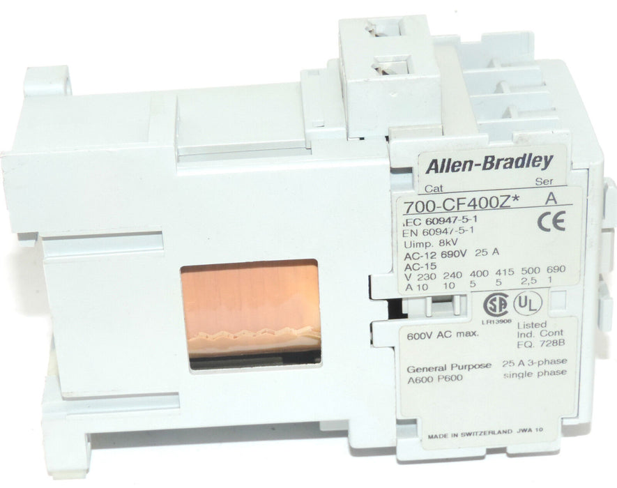 ALLEN BRADLEY 700-CF400Z* INDUSTRIAL RELAY 24VDC, 700CF400Z SER. A