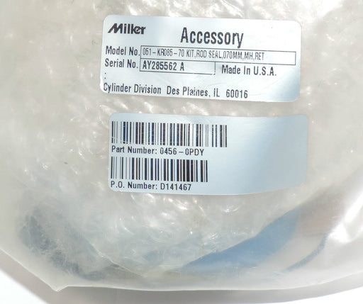 NEW MILLER 051-KR085-70 KIT, ROD SEAL, 070MM, MH, RET PART NUMBER: 0456-0PDY